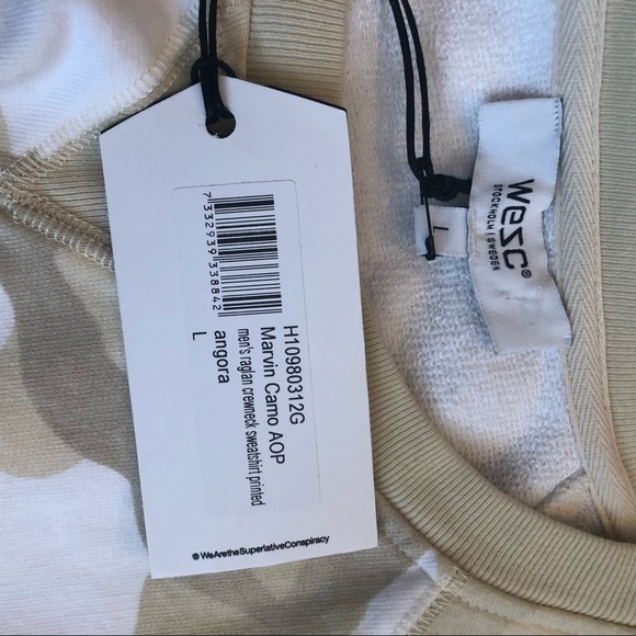NWT WeSC Marvin camo AOP crewneck Sweatshirt - Picture 7 of 8